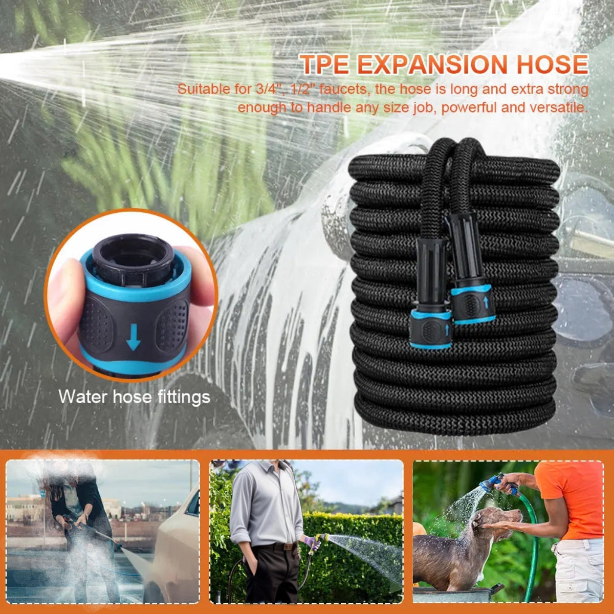 Expanding water hose